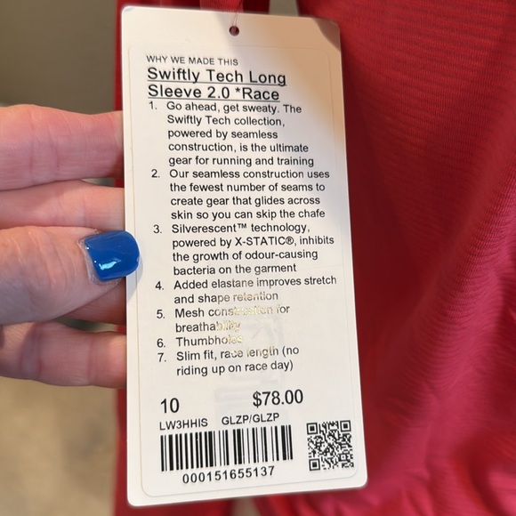 Lululemon Swiftly Tech Long Sleeve Waist Length-Size 10 - Picture 4 of 4
